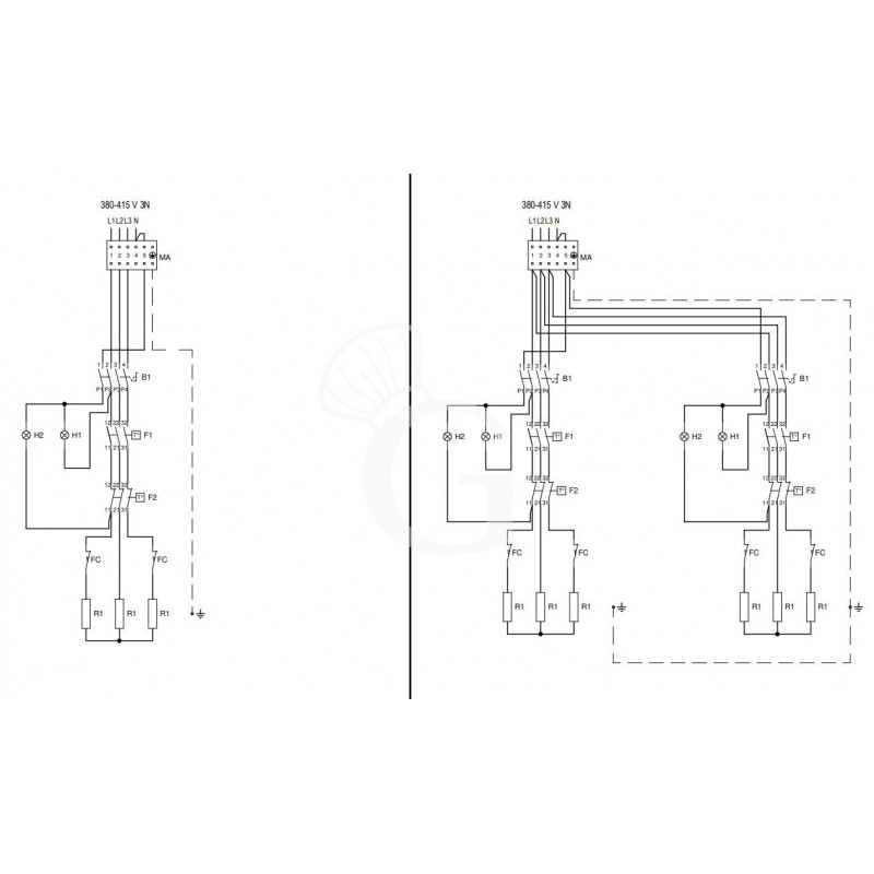 Circuito eléctrico de la freidora