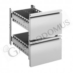 Juego de dos cajones para mesa refrigerada