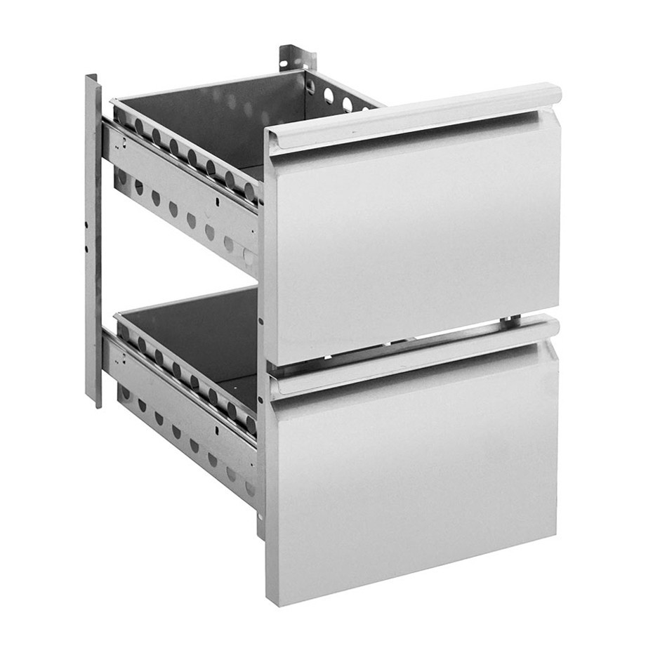 Juego de dos cajones para mesa refrigerada