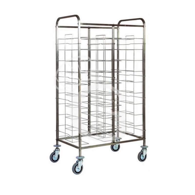 Carro para bandejas de autoservicio universal para 22 bandejas de dimensiones máximas 395 mm x 595 mm