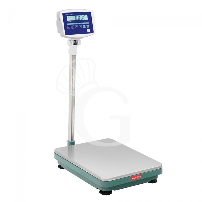 Báscula monocelular completa capacidad 60 kg precisión 5 g L 420 mm x P 520 mm x A 900 mm