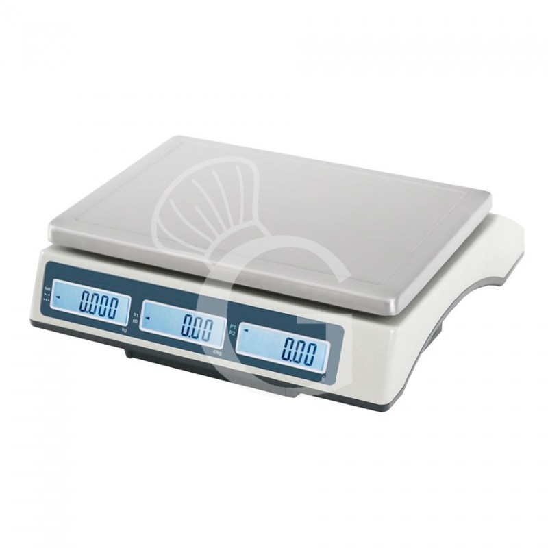 Báscula comercial sin columna capacidad de 15 kg precisión 2/5 g L 330 mm x P 345 mm x A 117 mm