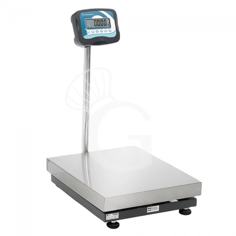 Báscula monocelular completa con capacidad de 60 kg y precisión de 10 g L 500 mm x P 400 mm x A 840 mm