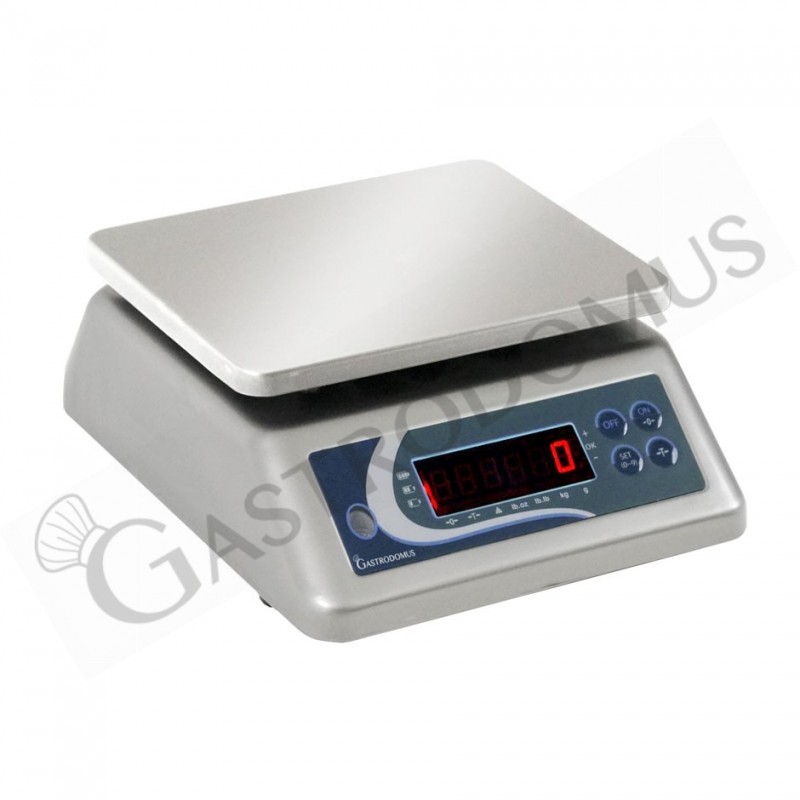 Báscula de doble pantalla con capacidad de 30 kg y precisión de 2 g L 290 mm x P 240 mm x A 110 mm