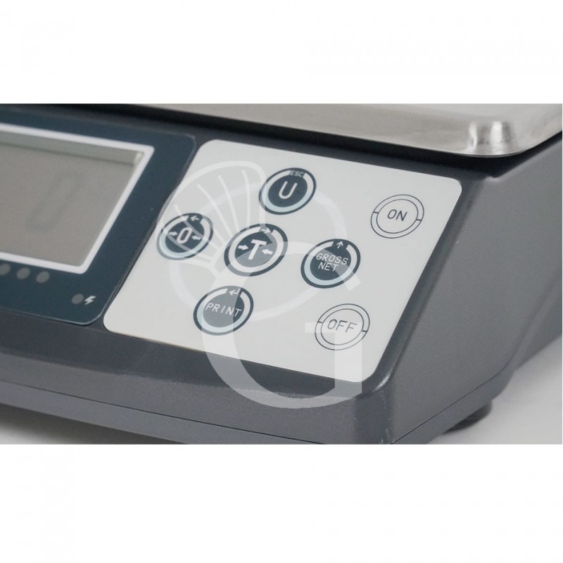 Balanza de control en ABS Pantalla LCD con capacidad de 1,5 kg y precisión de 0,1 g L 245 mm x P 310 mm x A 95 mm
