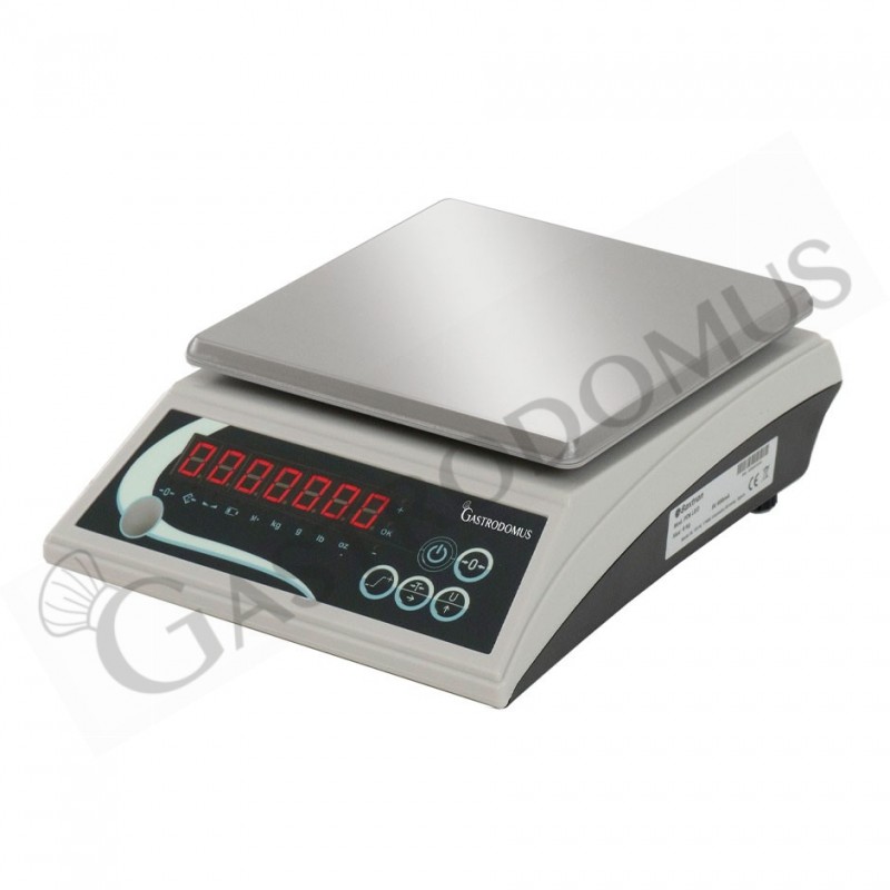 Balanza de ABS control de peso pantalla LED capacidad 6 kg precisión 1 g L 205 mm x P 250 mm x A 80 mm