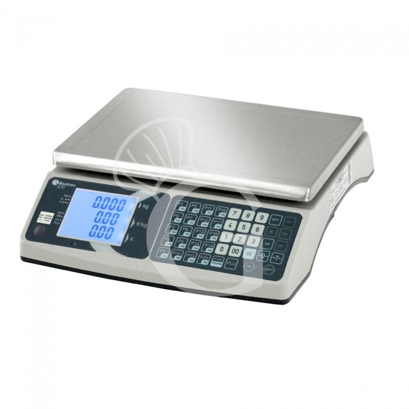 Báscula comercial sin columna capacidad de 30 kg precisión 5/10 g L 330 mm x P 345 mm x A 117 mm