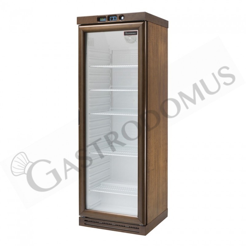 Vinoteca de madera con refrigeración estática 340 L, T regulable de -18°C/-22°C y 6 estantes interiores fijos