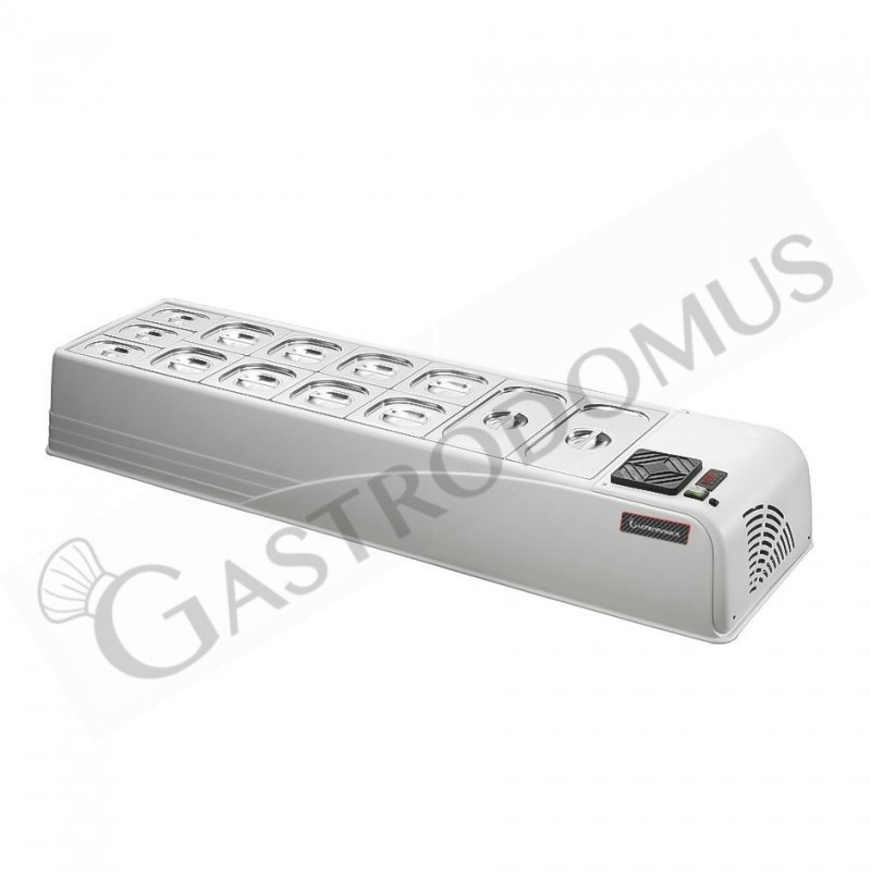 Expositor de ingredientes Refrigerado de sobremesa +2/+10°C L 1580 MM X P 450 MM X A 230 MM