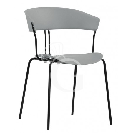 Silla Diana con estructura de metal barnizado, asiento y respaldo de polipropileno Silla Diana con estructura de metal barnizado, asiento y respaldo de polipropileno