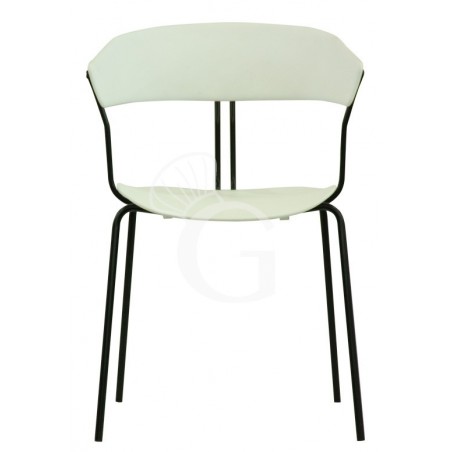 Silla Diana con estructura de metal barnizado, asiento y respaldo de polipropileno Silla Diana con estructura de metal barnizado, asiento y respaldo de polipropileno