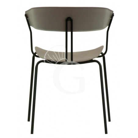 Silla Diana con estructura de metal barnizado, asiento y respaldo de polipropileno Silla Diana con estructura de metal barnizado, asiento y respaldo de polipropileno