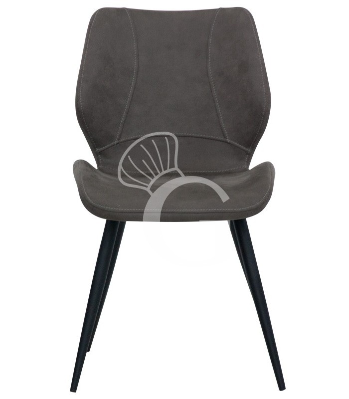 Silla Jenny con estructura de metal barnizado y revestimiento de tela