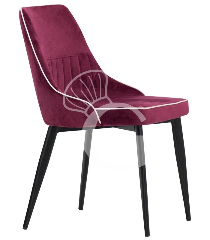 Silla Sophie con estructura de metal pintado y revestimiento de terciopelo