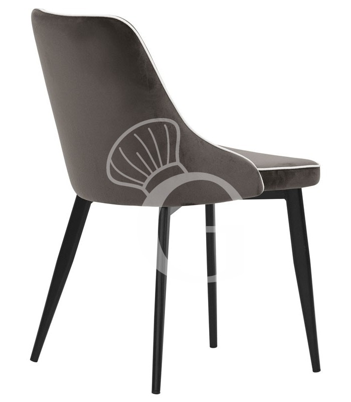 Silla Sophie con estructura de metal pintado y revestimiento de terciopelo