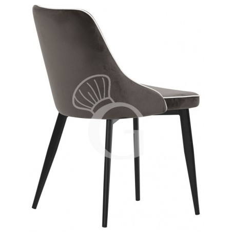 Silla Sophie con estructura de metal pintado y revestimiento de terciopelo Silla Sophie con estructura de metal pintado y revestimiento de terciopelo