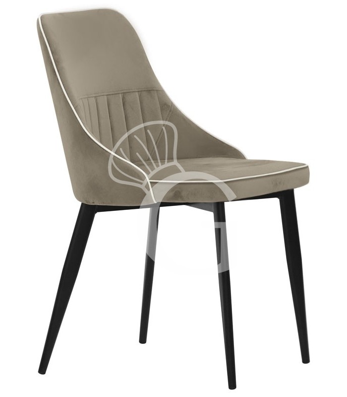 Silla Sophie con estructura de metal pintado y revestimiento de terciopelo