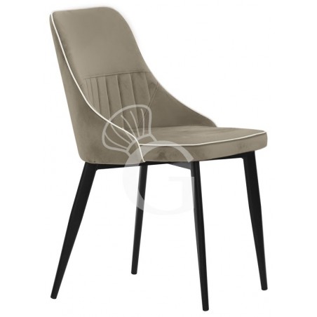 Silla Sophie con estructura de metal pintado y revestimiento de terciopelo Silla Sophie con estructura de metal pintado y revestimiento de terciopelo