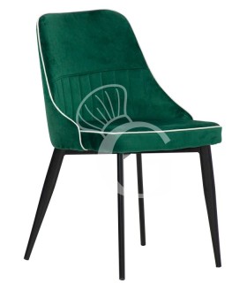 Silla Sophie con estructura de metal pintado y revestimiento de terciopelo