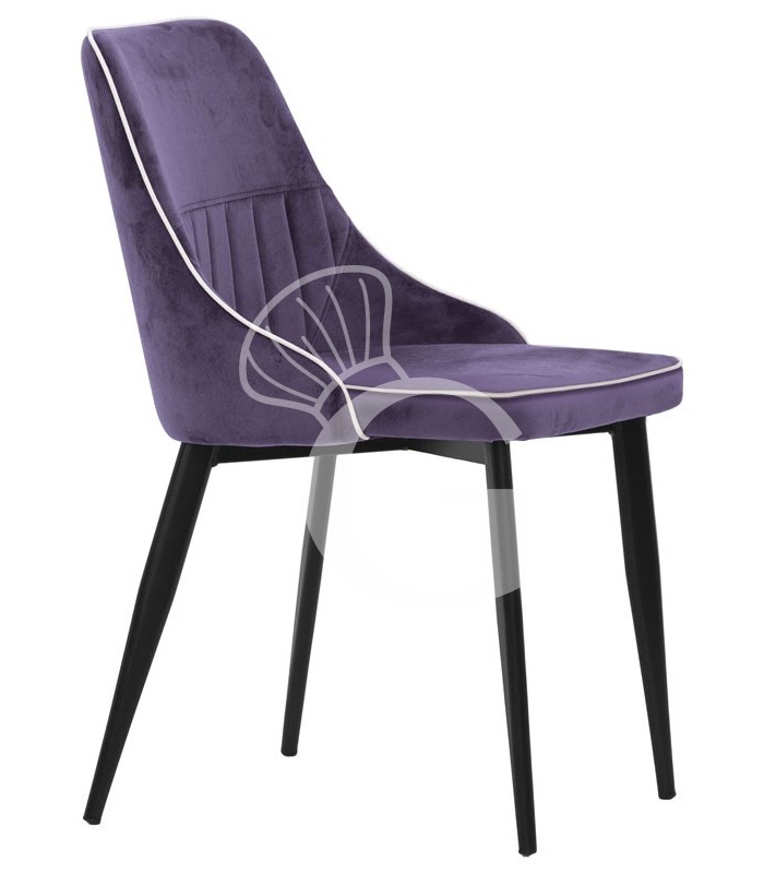 Silla Sophie con estructura de metal pintado y revestimiento de terciopelo