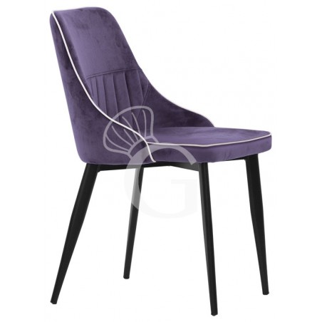 Silla Sophie con estructura de metal pintado y revestimiento de terciopelo Silla Sophie con estructura de metal pintado y revestimiento de terciopelo