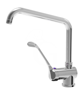 Grifo industrial de un solo agujero con asa larga y horizontal con caño de Ø 24 mm