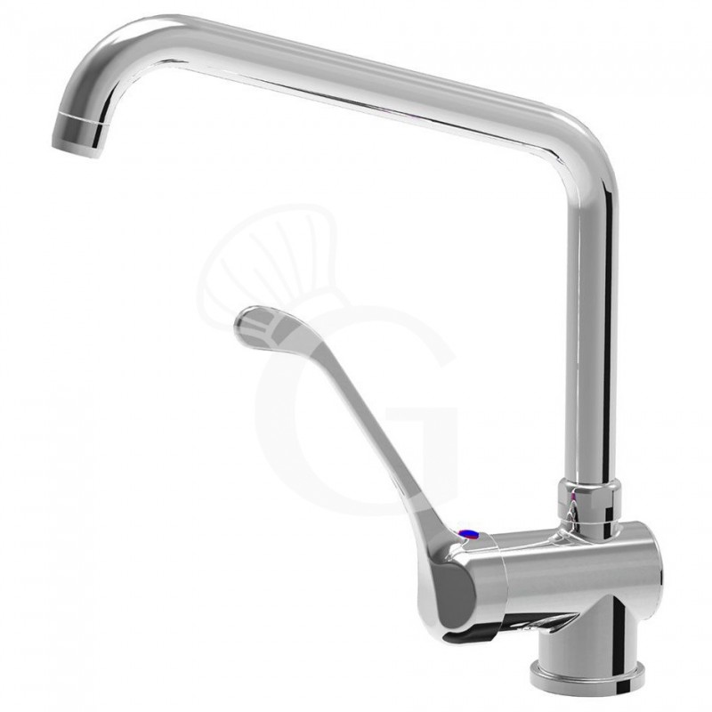 Grifo industrial de un solo agujero con asa larga y horizontal con caño de Ø 24 mm Grifo industrial de un solo agujero con asa larga y horizontal con caño de Ø 24 mm
