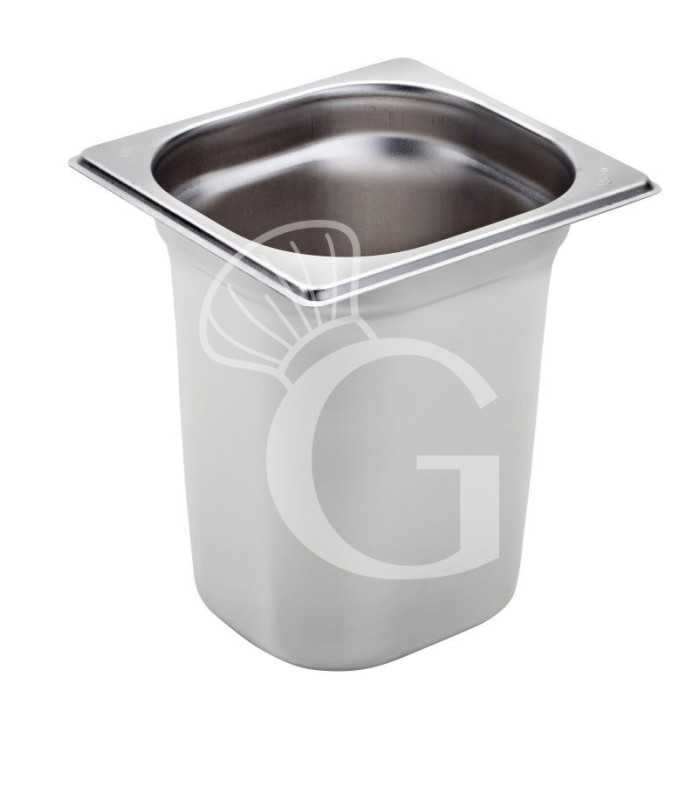 Cubeta de acero inoxidable GN1/6 L 176 mm X P 162 mm X A 200 mm, 6 LT