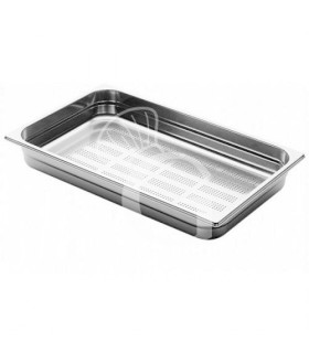 Bandeja perforada de acero inoxidable GN1/1 L 530 mm X P 325 mm X A 100 mm, 13,3 LT