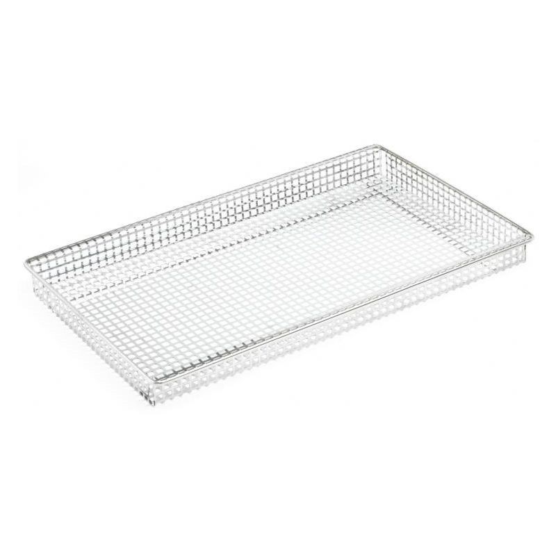 Cesta rectangular perforada para fritura de acero inoxidable GN1/1 L 530 mm X P 325 mm