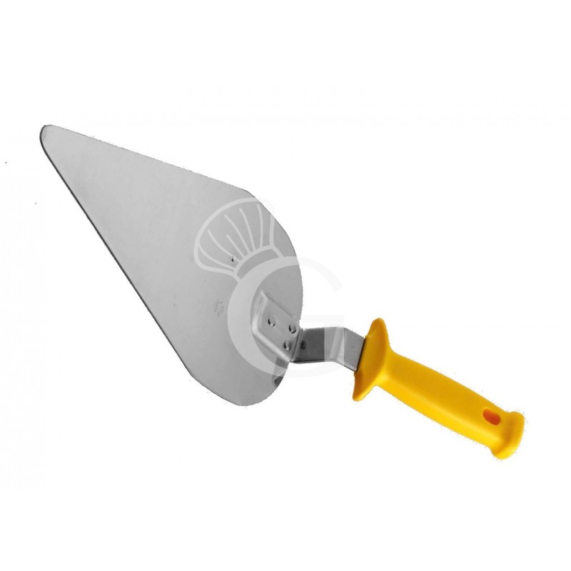 Pala triangular para pizza de acero inoxidable con hoja de 150 X 250 mm