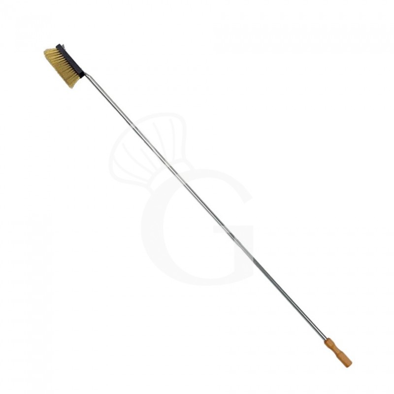 Cepillo de latón para horno de leña, dimensiones 55 X 80 X A 1700 mm.