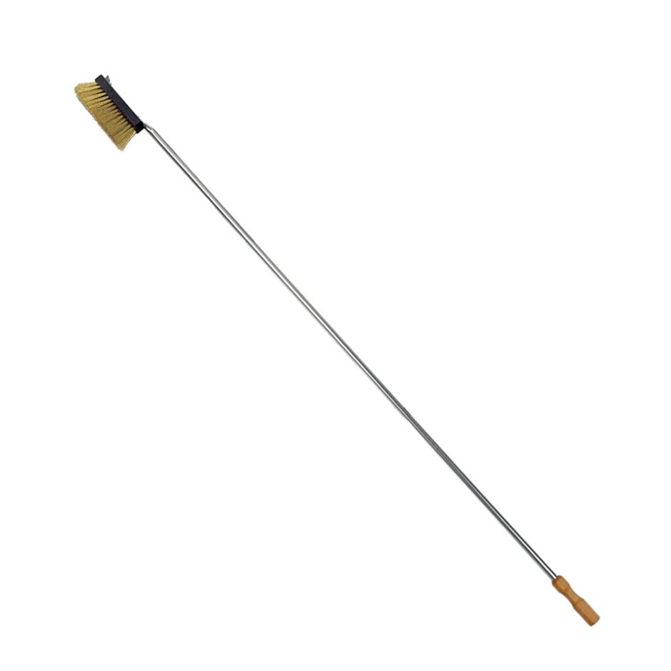 Cepillo de latón para horno de leña, dimensiones 55 X 80 X A 1700 mm.