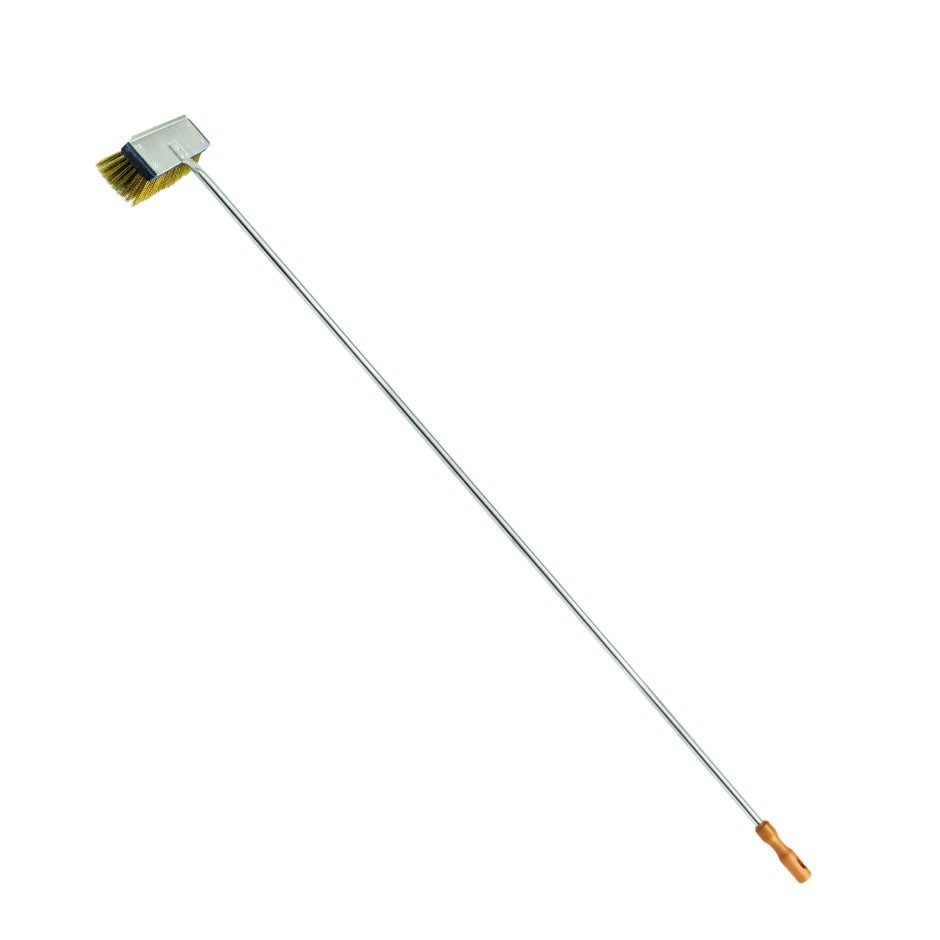 Cepillo de latón para horno de leña, dimensiones 22 X 80 X A 1700 mm.