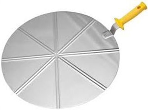 Pala para pizza de acero inoxidable de 450 mm de diámetro - 8  porciones