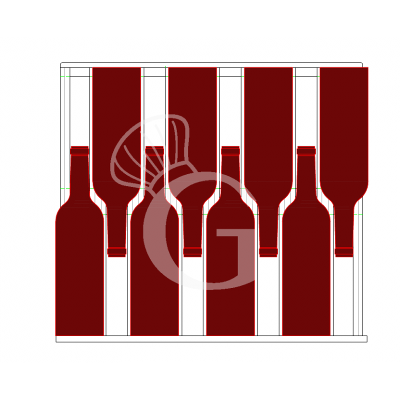 Vinoteca empotrable ventilada puerta de acero inoxidable de doble temperatura 150 LT 6 estantes 46 botellas +5°C/+22°C