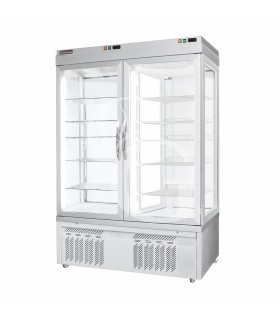 Vitrina Expositora refrigerada estática para pastelería 915 LT +2°C/+10°C 3 Lados de vidrio 2 Puertas