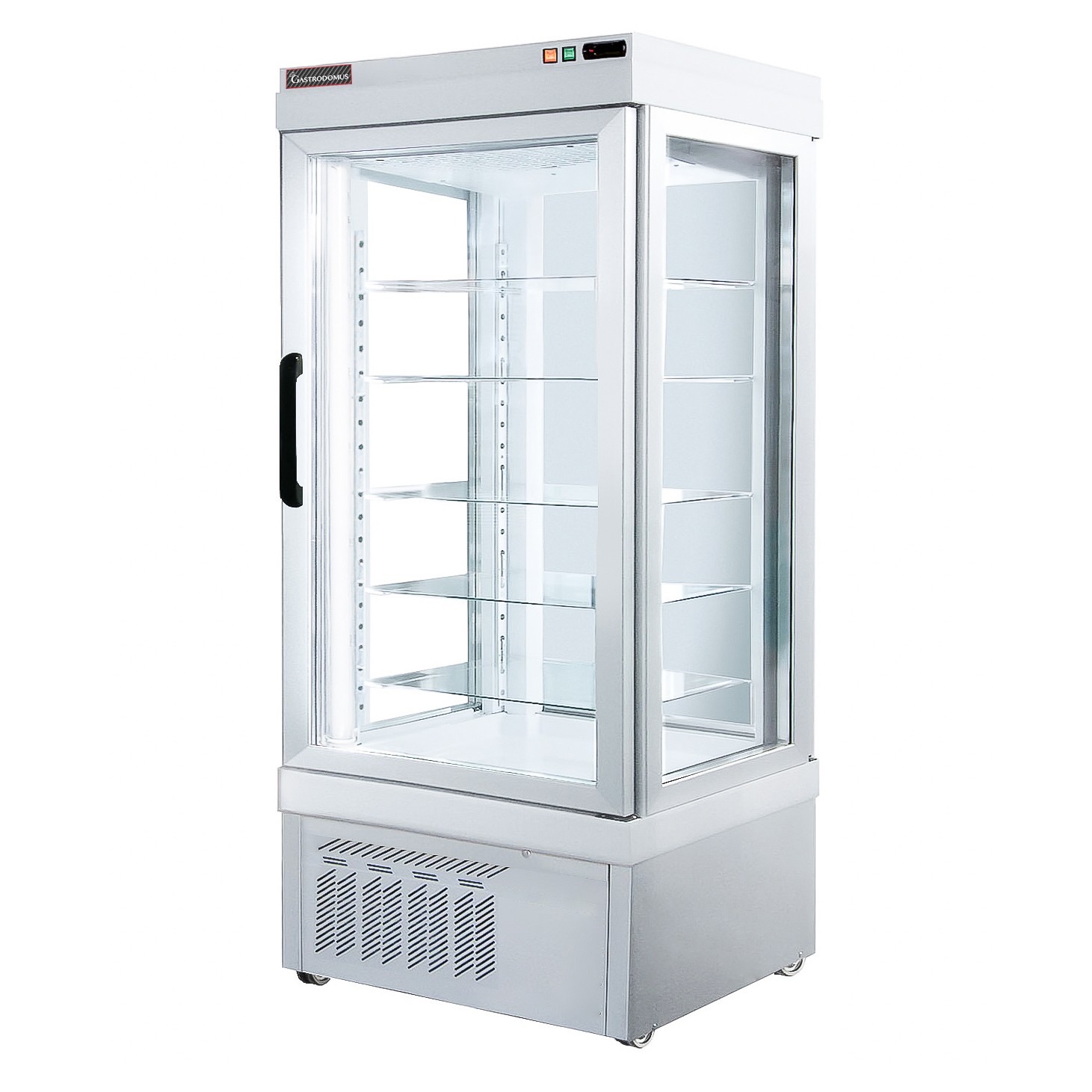 Vitrina Refrigerada expositora ventilada para pastelería 590 LT -5°C/+10°C, 3 lados de vidrio
