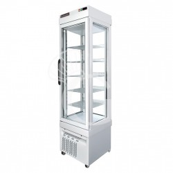 Vitrina Refrigerada ventilada de pastelería estática 250 LT, 4 lados de vidrio +2°C/+10°C