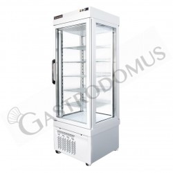 Vitrina expositora refrigerada ventilada para pastelería 430 LT -5°C/+10°C, 4 lados de vidrio