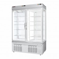 Vitrina Refrigerada expositora ventilada para pastelería, 0 LT -25°C/+5°C Y -5°C/+10°C, 4 Lados de vidrio, 2 Puertas