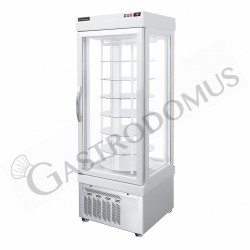 Vitrina Expositora refrigerada ventilada para pastelería 430 LT -25°C/+5°C 4 Lados de vidrio Estantes redondos giratorios