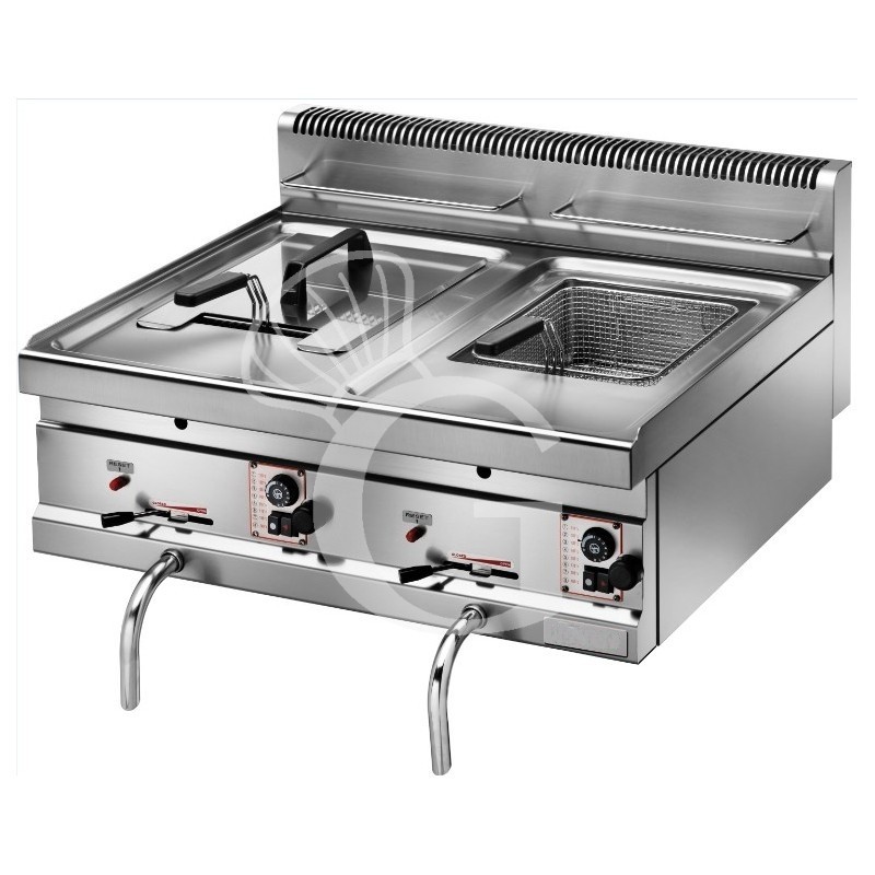 Freidora a gas de sobremesa 2 cubetas -10 LT + 10 LT - 6900 + 6900 W