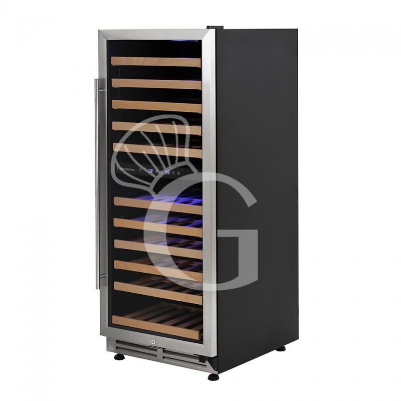 Vinoteca empotrable ventilada puerta de acero inoxidable doble temperatura 280 LT 11 estantes 121 botellas +5°C/+22°C