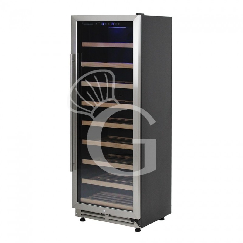 Vinoteca empotrable ventilada puerta de acero inoxidable 288 LT 9 estantes 97 botellas +5°C/+22°C