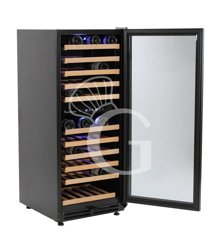 Vinoteca empotrable ventilada doble temperatura 280 LT 11 estantes 121 botellas +5°C/+22°C