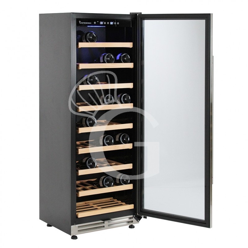Vinoteca empotrable ventilada puerta de acero inoxidable 288 LT 9 estantes 97 botellas +5°C/+22°C