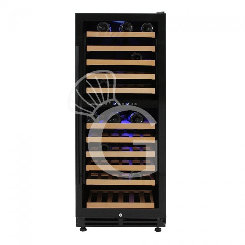 Vinoteca empotrable ventilada doble temperatura 280 LT 11 estantes 121 botellas +5°C/+22°C