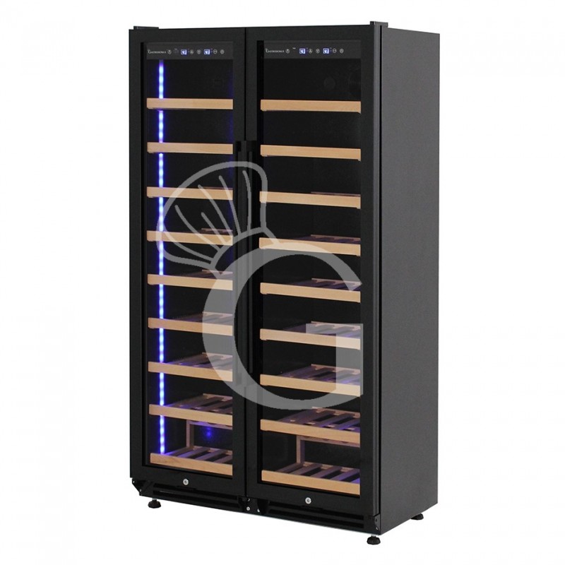 Vinoteca empotrable ventilada doble temperatura 480 LT 18 estantes 154 botellas +5°C/+22°C