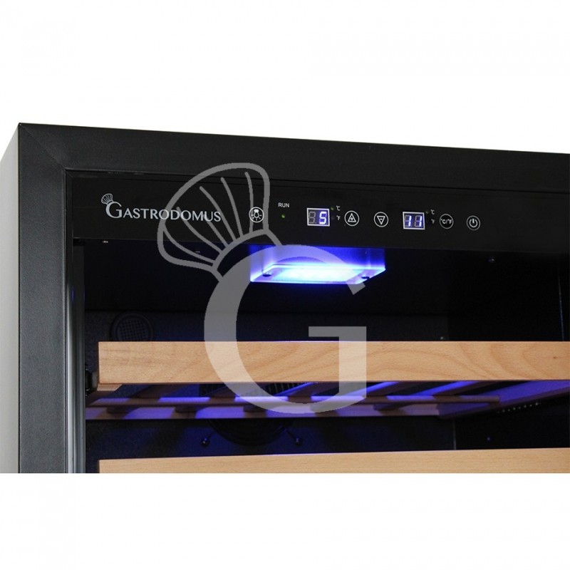 Vinoteca empotrable ventilada 288 LT 13 estantes capacidad 81 botellas +5°C/+12°C